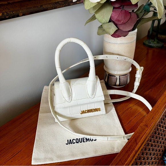 Jacquemus Handbags - Jacquemus Le Chiquito White Croc Embossed Leather Mini Bag & dustbag NWOT